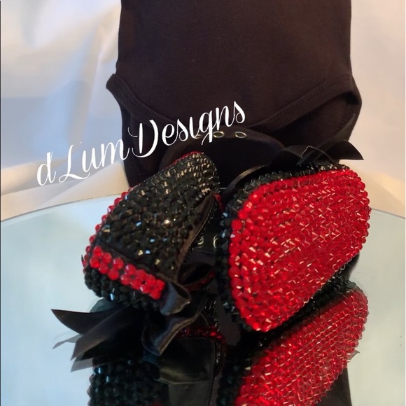 Baby Bling Crystal Rhinestone Red bottom shoes - Picture 1 of 4